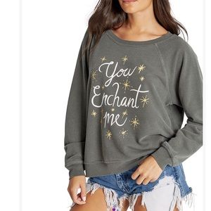 Wildfox Black/charcoal gray “You Enchant Me”  Enchantress Sommers Sweatshirt